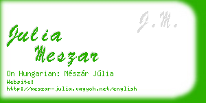 julia meszar business card